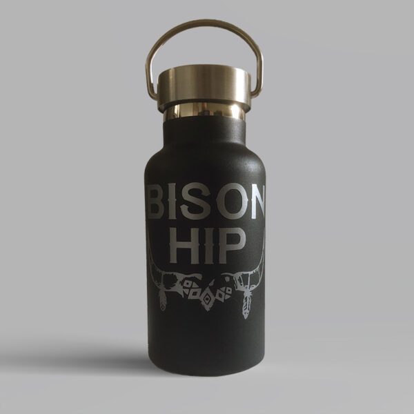 Bison Hip Logo Flask